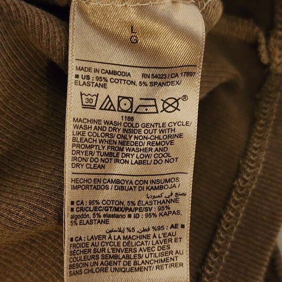 Old Navy Women’s Grey Ribbed Notch Neck Top Size L Stretch Casual Tee - Picture 7 of 8